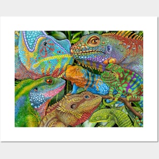 Reptile Collage Posters and Art